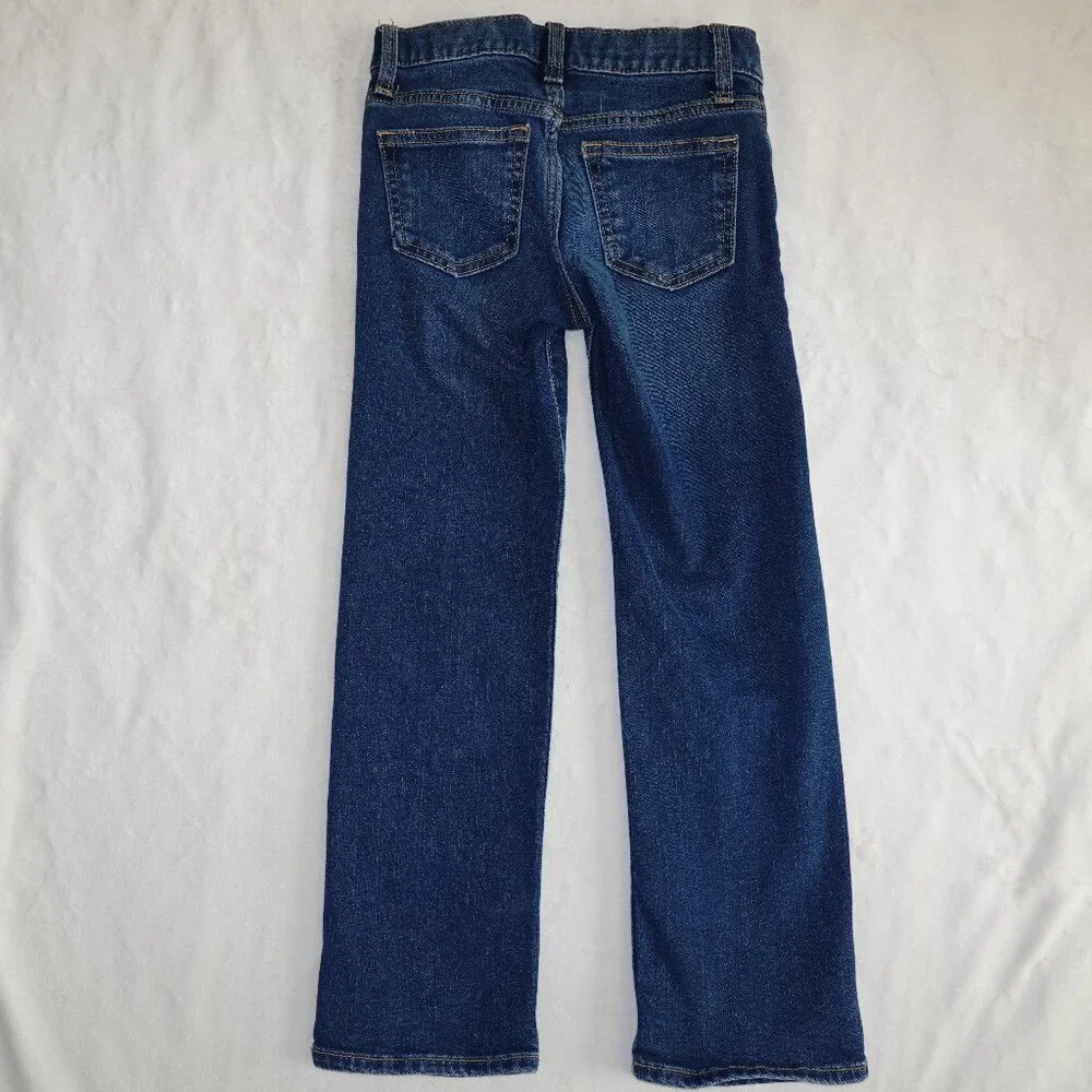 Boys Size 7 Old Navy Straight Leg, Adjustable Waist Blue Jeans Snap Closure